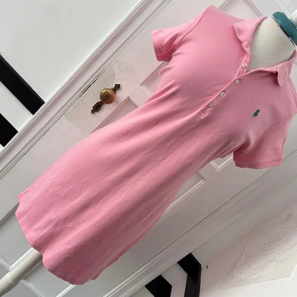 Ralph Lauren Pink Polo Dress with Green Logo - Picture 6 of 13